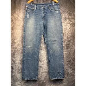 Denim & Supply Ralph Lauren Jeans Mens 36 x 32 Blue Straight Distressed Cotton